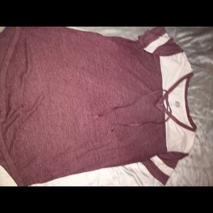 Maroon tie t shirt